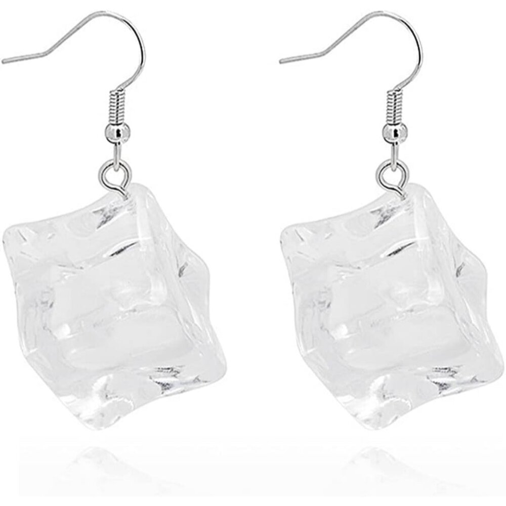 Fun Exaggerated Ice Cube Drop Earrings - Unique G… - image 1